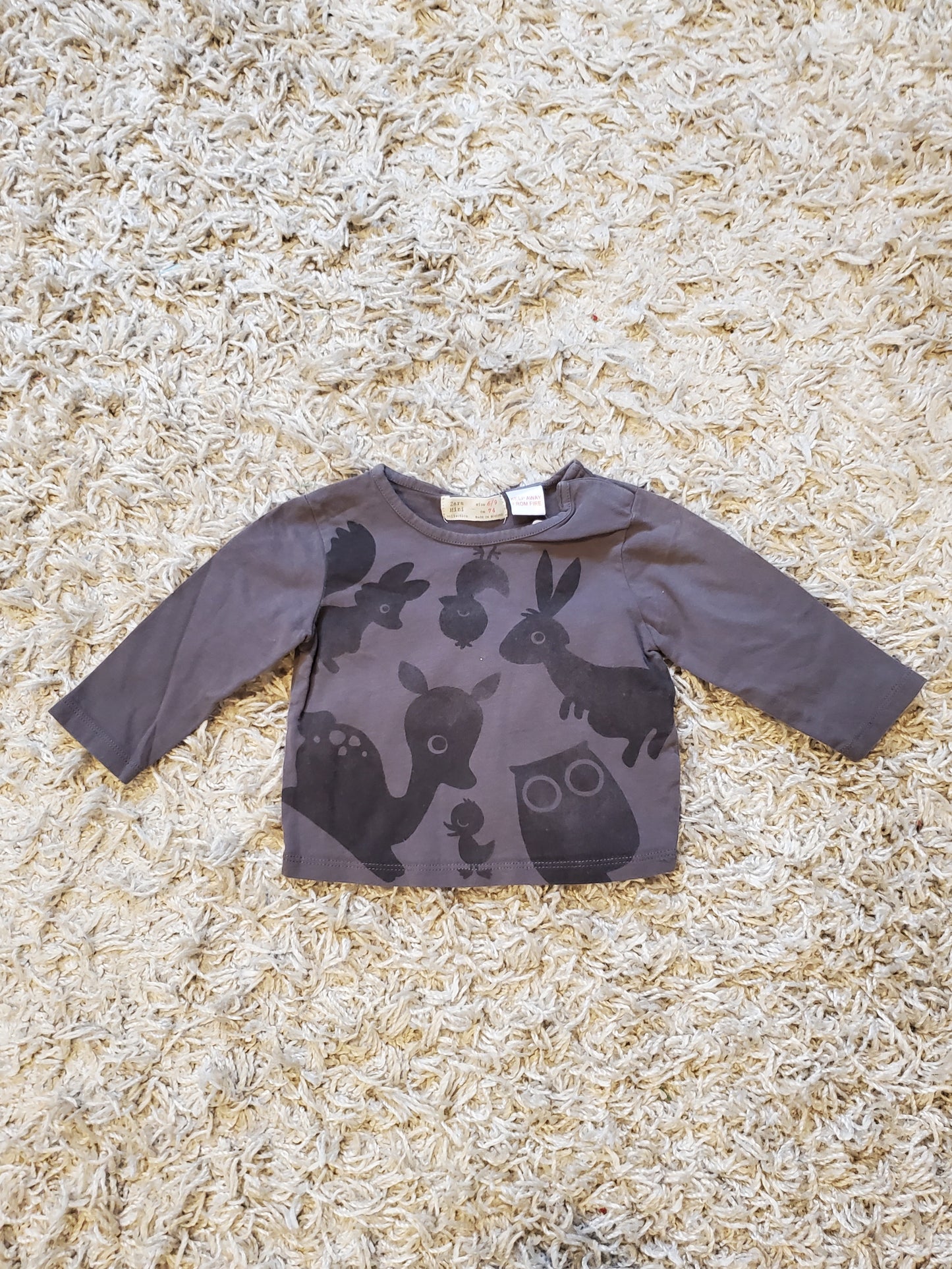Zara Mini Collection long sleeve t-shirt. Excellent used condition. Size 6-9 months.