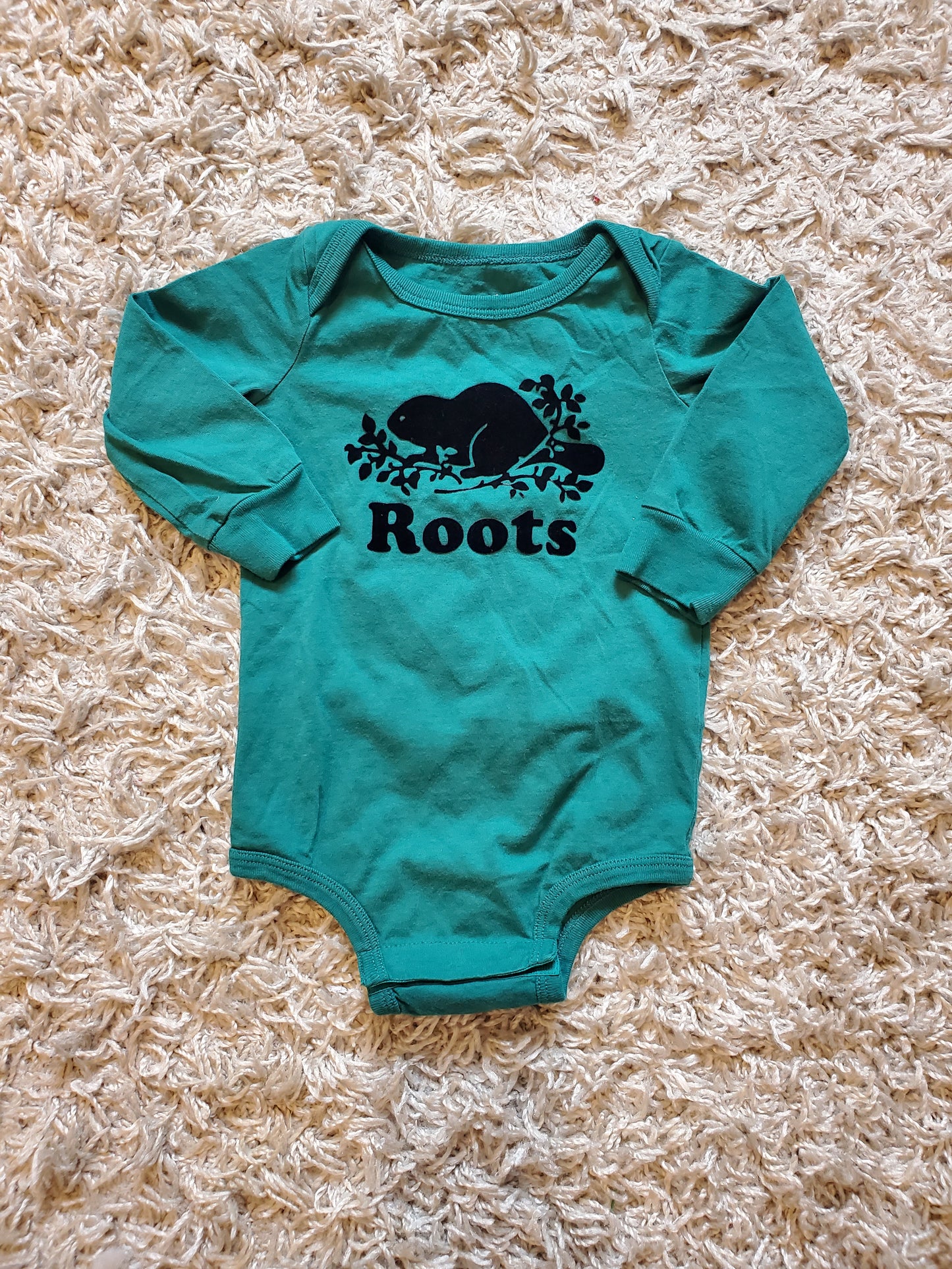 Roots bodysuit size 6-12 months. Excellent used condition