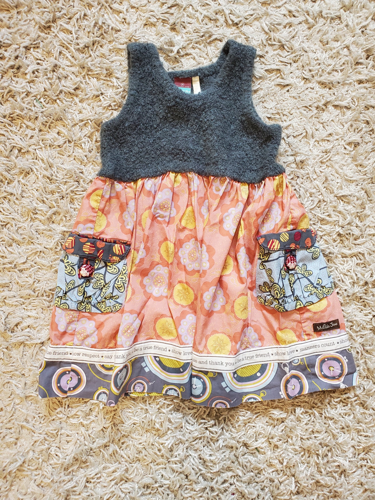 Matilda Jane sleeveless dress. Size 4T. Excellent used condition.