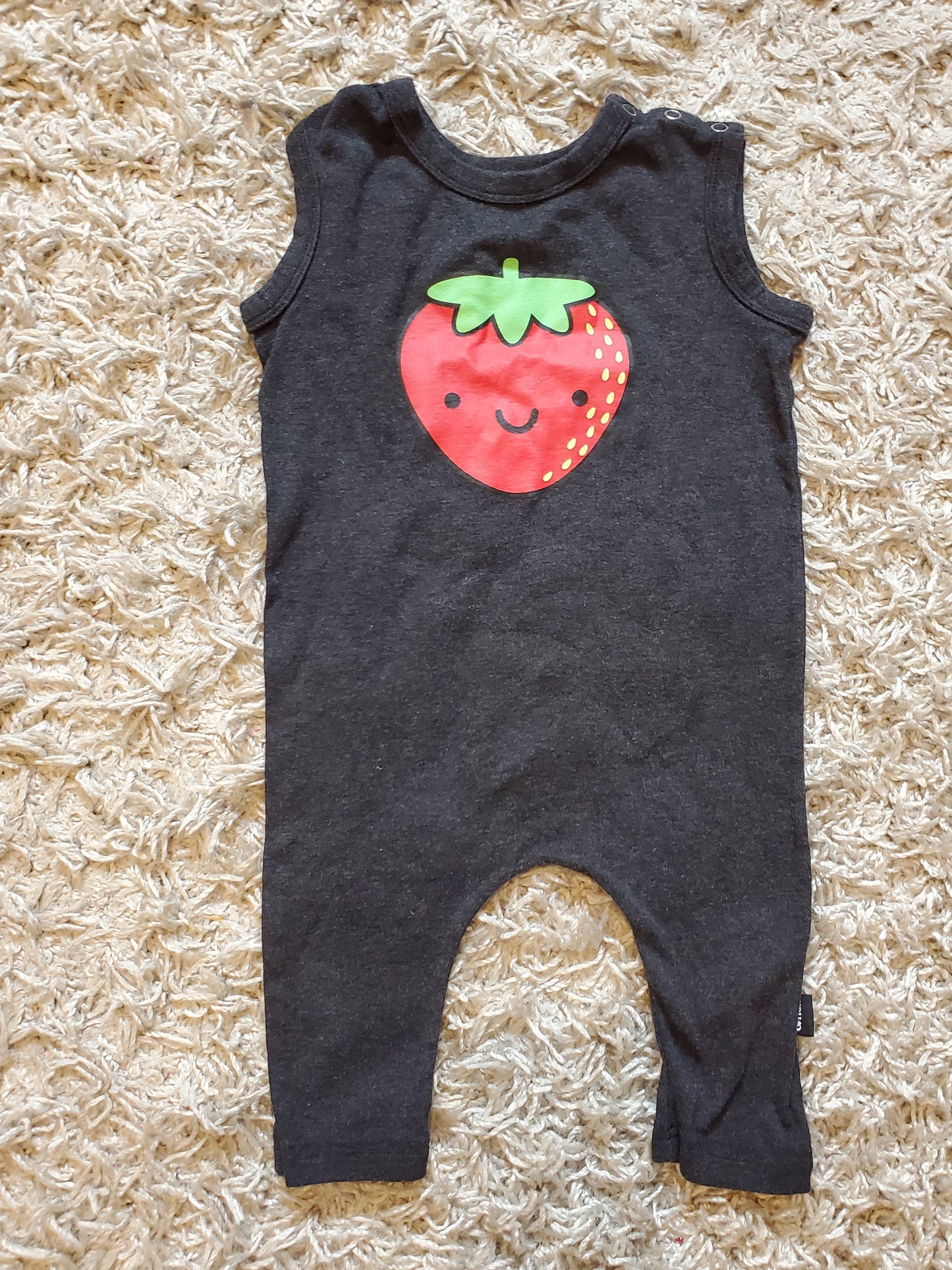 Whistle and Flute sleeveless romper.  Strawberry graphic. Size 12-18 months. Excellent used condition.