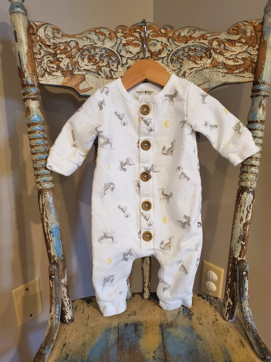 Rabbit and Bear Romper. 0-3 months. Excellent used condition.