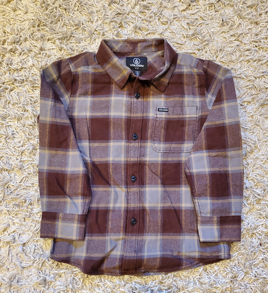 Volcom long sleeve flannel shirt. Size boys 6. New with tags.