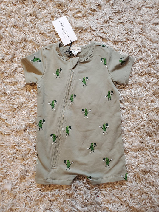 Miles the label romper. Summerweight. Pickle ball themed. Size 9months. NWT