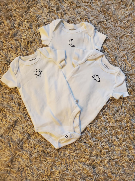 Petit lem bodysuits. Set of 3. Size 3m